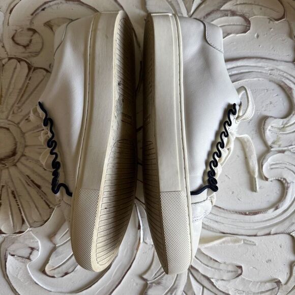 Tory Burch Ruffle Sneakers white and navy size 6.5 - Picture 7 of 10
